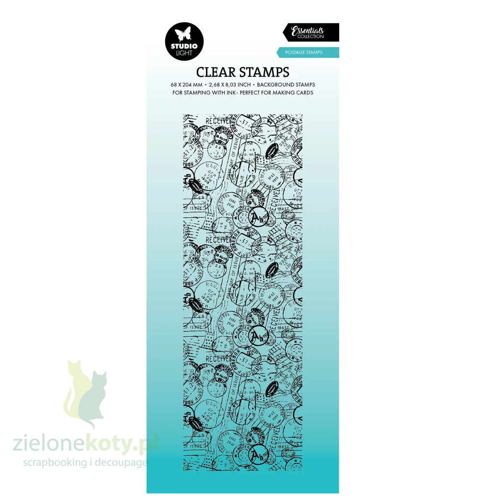 Stempel Studio Light Essentials Collection Postage Stamps znaczki tło ...