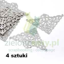 Metalowy ornament narożnik 5,5cm / 4szt. kol. srebrny narożniki