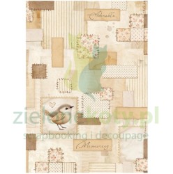 Papier ryżowy decoupage Stamperia A4 Baby patchwork tło 