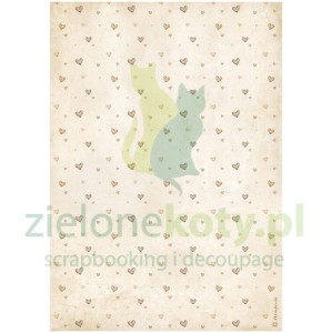 Papier ryżowy decoupage Stamperia A4 Baby tło serduszka