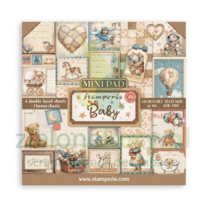 Zestaw papierów do scrapbookingu 30x30 Stamperia Mini Pad Baby