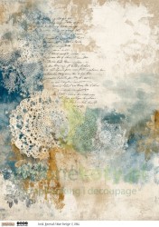 Papier ryżowy ScrapLove A4 Junk Journal Blue Beige 1 tło mixed media