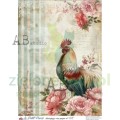 le-petit-paris-papier-ryzowy-decoupage-kogut w kwiatach.jpg