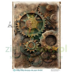 Papier ryżowy decoupage  AB Studio Mily Valley A4 Alicja tło steampunk tryby