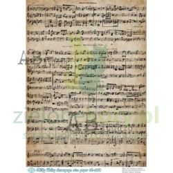 Papier ryżowy decoupage  AB Studio Milky Valley A4 nuty tło 