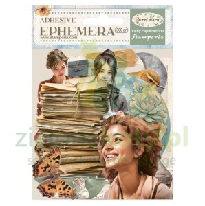 Dodatki papierowe die-cuts Stamperia Ephemera Secret diary samoprzylepne 