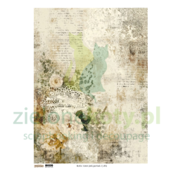 Papier ryżowy ScrapLove A4 Rustic Roses Junk Journal