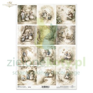 Papier ryżowy ITD Collection A4 myszki wiosna