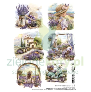 Papier ryżowy Alchemy Of Art A4 Spring lawenda