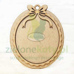 HDF Baza Artistiko medalion z kokardką 18x16 cm