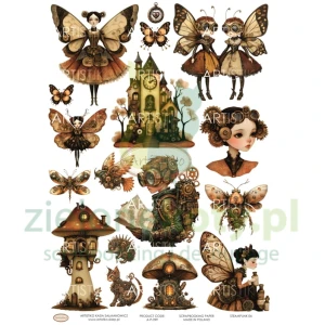 Papier do scrapbookingu A4 Artistiko z elementami do wycinania Steampunk 4