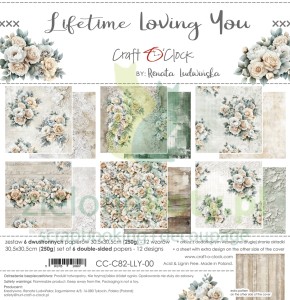 Zestaw papierów do scrapbookingu 30x30 Craft O'Clock Lifetime Loving You