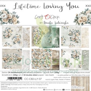 Zestaw papierów do scrapookingu 20x20 Craft O'Clock Lifetime Loving You
