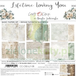 Zestaw papierów do scrapbookingu 20x20 Craft O'Clock Lifetime Loving You bazowe  