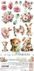 Zestaw dodatków do wycinania Craft O' Clock Baby Girl Universe Flowers and more 