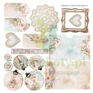 Materiałowe dodatki do wycinania Alchemy of Art Romantic Boho 30x30 tkanina 