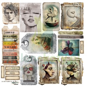 Materiałowe dodatki do wycinania Alchemy of Art ART tagi 30x30 tkanina  