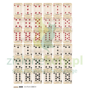 Papier do scrapbookingu A4 ScrapLove Alice Playing Cards 10 elementy do wycinania karty 