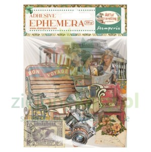 Dodatki papierowe die-cuts Stamperia Ephemera Art of travelling samoprzylepne 