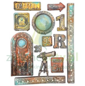 Forma foremka silikonowa Stamperia A5 A new beginning napisy  teleskop