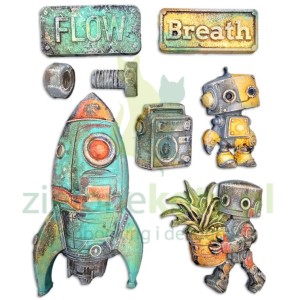 Forma foremka do odlewów Stamperia A5 A new beginning rakieta roboty