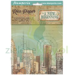 Papier ryżowy decoupage MINI Stamperia A new beginning Backgrounds A6 8 szt. tła 