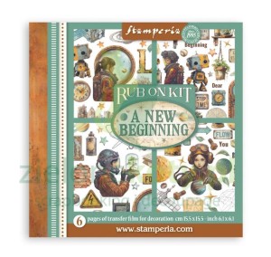 Transfer Rub-On Kit Stamperia 15x15cm Stamperia A new beginning 6 arkuszy