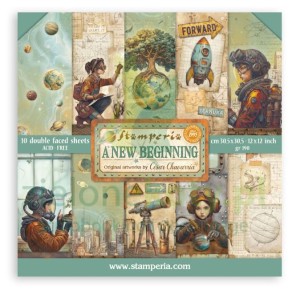 Zestaw papierów do scrapbookingu 30x30 Stamperia A new beginning