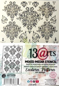 Szablon maska 13Arts A4  Eastern pattern damask
