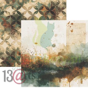 Papier do scrapbookingu 30x30 13arts Retroteca 01 Sunset garden
