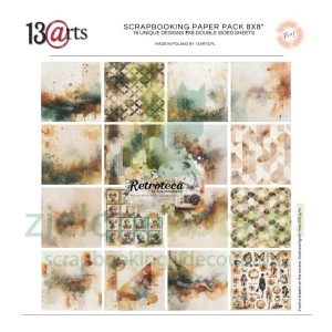 Zestaw papierów do scrapbookingu 20x20 13arts Retroteca
