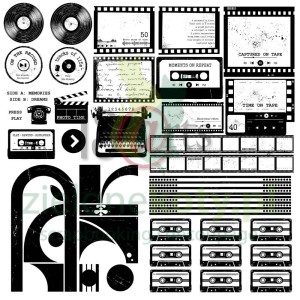 Folia transparentna 13arts 30x30 cm Retro Vibes dodatki do wycinania