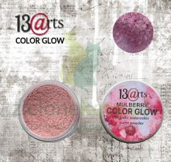 Farba akwarelowa w proszku 13arts Color Glow Mulberry metaliczna różowa