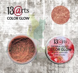 Farba akwarelowa w proszku 13arts Color Glow Sienna gold metaliczna brązowa