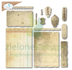 Wykrojnik Elizabeth Artjournal Specials Build a Journal strona i elementy notatnika