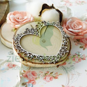 Wycinanka Kreatywna Pracownia ramka Serce z kwiatami