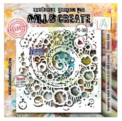 Szablon maska AALL & Create 15x15 cm Bubble Field bąble tło mixed media