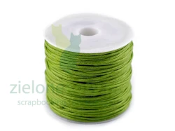 Sznurek bawełniany woskowany 0,8mm / 22m zielony jasny