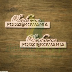 Wycinanka Agateria Serdeczne Podziękowania napis