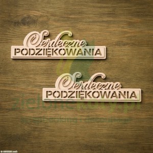 Wycinanka Agateria Serdeczne Podziękowania napis