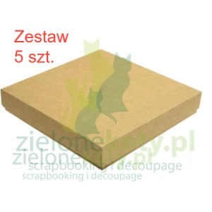 Pudełko na kartkę  kwadratowe  zestaw 5 szt. kraft