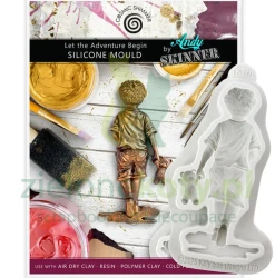 Forma foremka silikonowa Cosmic Shimmer by Andy Skinner Let the Adventure Begin Chłopiec z misiem 10cm