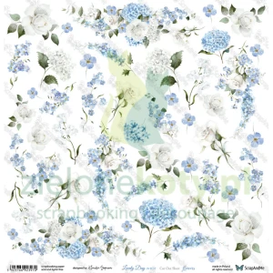 Papier do scrapbookingu 30x30 ScrapAndMe Lovely Day IN BLUE kwiaty