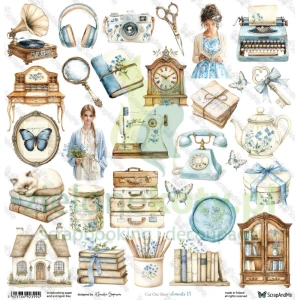 Papier do scrapbookingu 30x30 ScrapAndMe dodatki do wycinania Elementy 13 cottage wieś