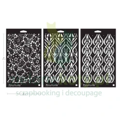 Szablon maska Prima 16,5x27 cm Victorian Tiles koronka ornamenty 3 szt.