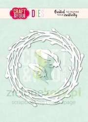 Wykrojnik Craft&you Willow Wreth with Fethers wianek z piórkami 10cm