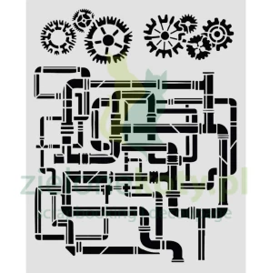 Szablon maska Stamperia 20x25cm Stamperia Gardens of Time rury tryby