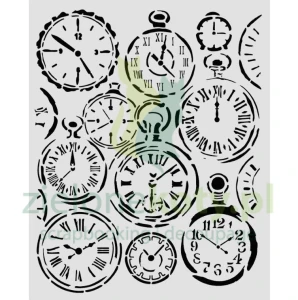 Szablon maska Stamperia 20x25cm Stamperia Gardens of Time zegary