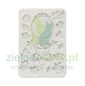 Forma foremka silikonowa Stamperia A5 Gardens of Time zegar kwiaty