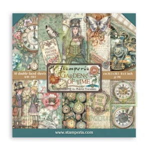 Zestaw papierów do scrapbookingu 20x20 Stamperia Gardens of Time 